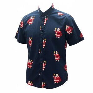 Cactus Man by Ricky Singh Mens Large Button Up Santa Christmas Holiday
